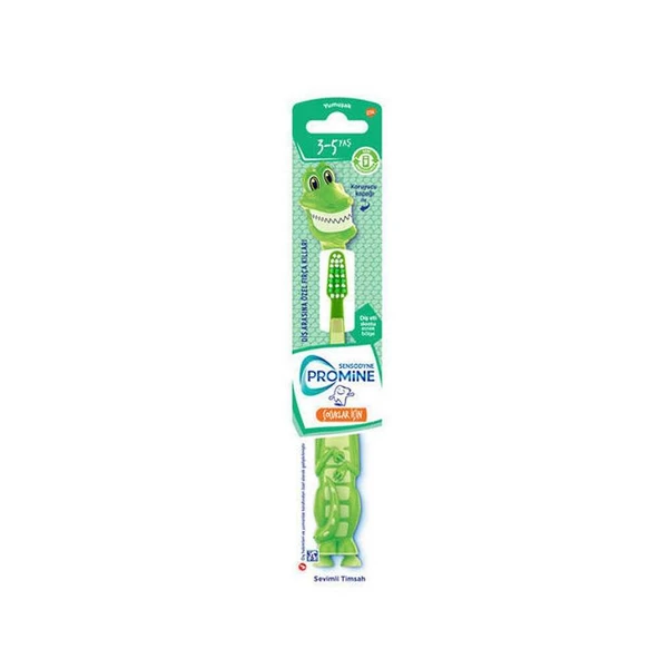 Sensodyne Promine Çocuklar İçin Diş Fırçası Yumuşak 3-5 Yaş Sevimli Timsah ürün görseli 1