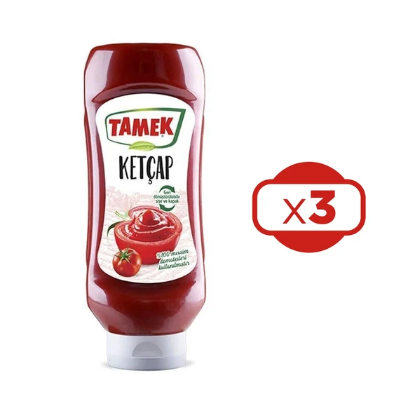 Tamek Ketçap 600 gr Tatlı x 3 Adet - Resim 2