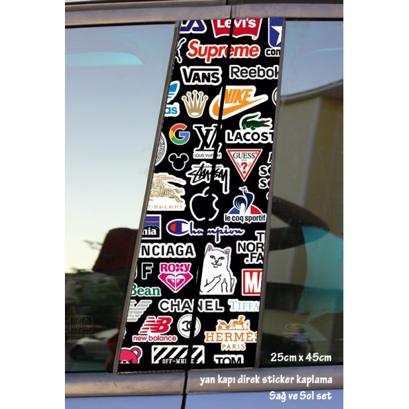 - yan kapı direk kaplama folyosu - 2 adet sol sağ sticker set ürün görseli 1