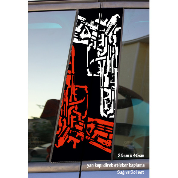 gun silah - yan kapı direk kaplama folyosu - 2 adet sol sağ sticker set ürün görseli 1