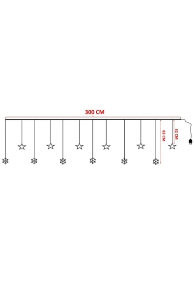 Hİdz Perde Led Kar Tanesi Dekorlu - Resim 4