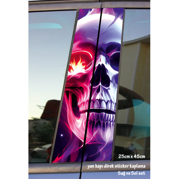 terminatör - yan kapı direk kaplama folyosu - 2 adet sol sağ sticker set ürün görseli 1