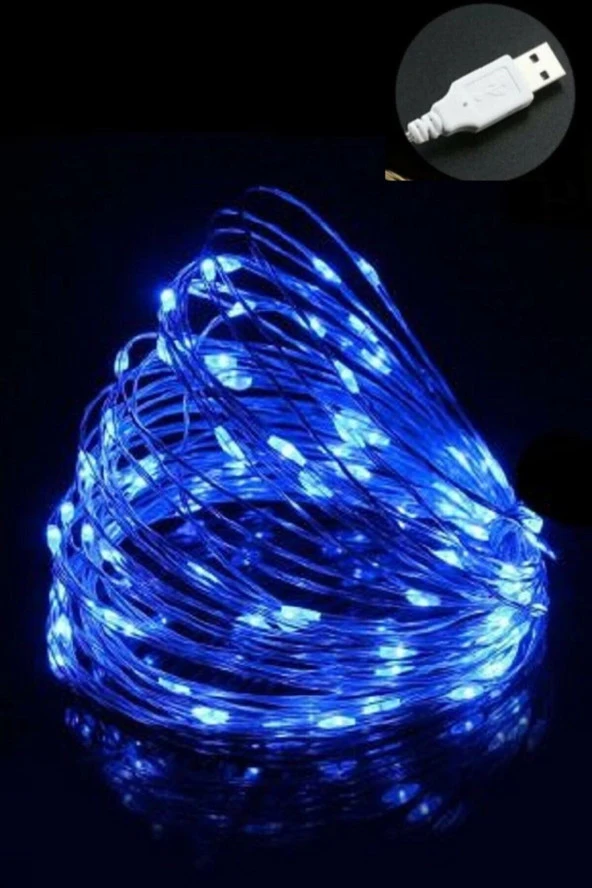 HİDZ Tel Led Işık  10 Metre Usb Girişli Mavi ürün görseli 1