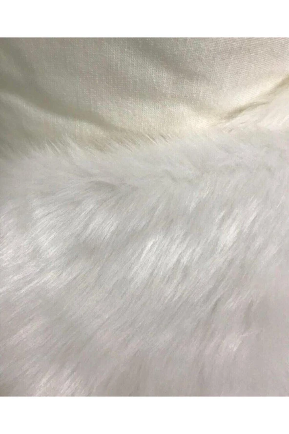 TİLLEM HOME Beyaz Yumuşak Ve Uzun Tüylü Peluş Kürk Kumaş Beyaz 50x150 Cm 50 x 150 Tek Kişilik Tek Kişilik ürün görseli 1
