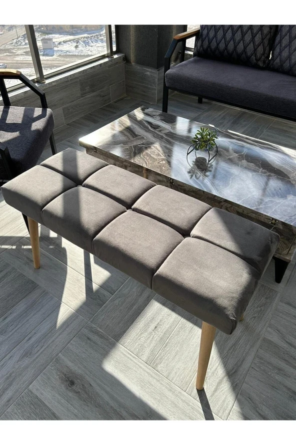 redfabric Gürgen Ahşap Ayaklı Puf Bench ürün görseli 1