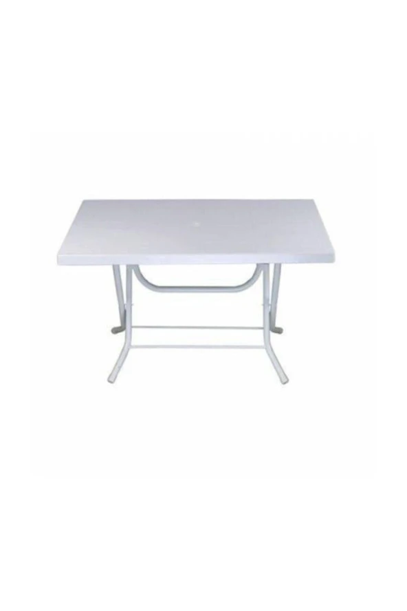 Sağlam 70x120 Metal Ayaklı Katlanır kırık beyaz Masa ürün görseli 1