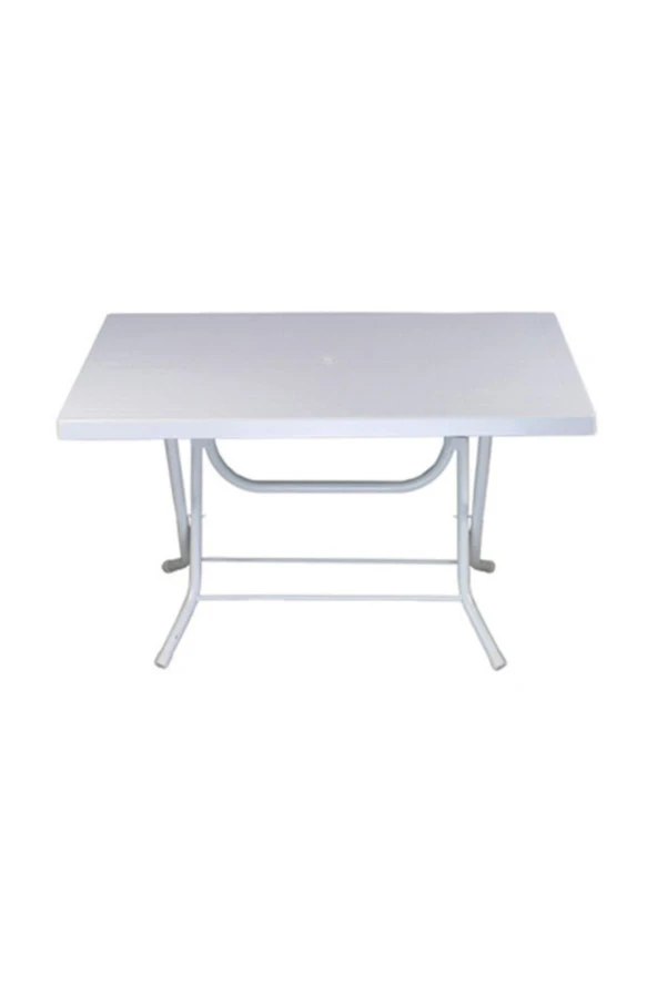 Plastico Metal Ayaklı Katlanır Plastik Masa 70X120 CM açık gri ürün görseli 1