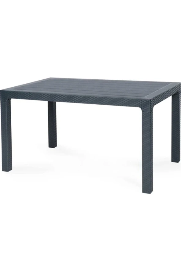 Plasart 70x120 RATTAN CAMSIZ MASA STARS PLASTİK ANTRASİT ürün görseli 1