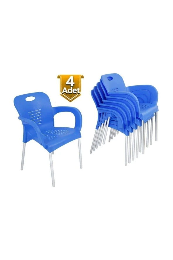Özel Yapım 4 Adet Metal Ayaklı Plastik Sandalye ürün görseli 1