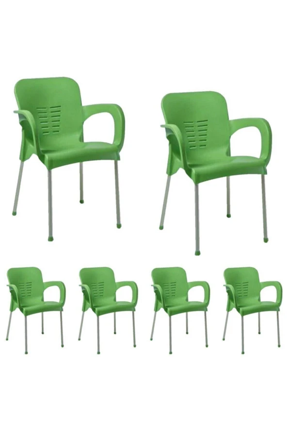 6 Adet Metal Ayaklı Plastik Sandalye Koltuk 6'lı Set ürün görseli 1