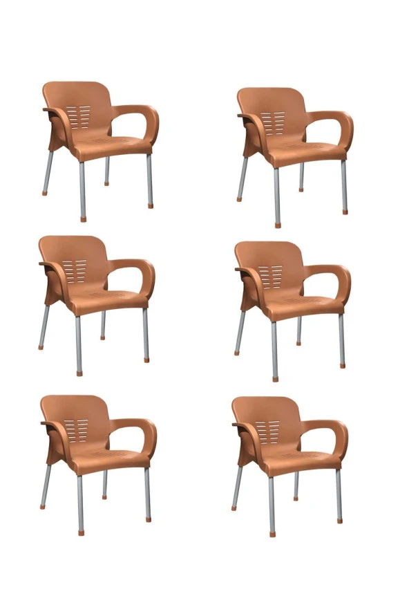 6 Adet Metal Ayaklı Plastik Sandalye Koltuk 6'lı Set ürün görseli 1