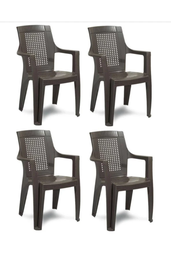 Gardelia Elegance Rattan Efektli Plastik Sandalye Bahçe Sandalyesi 4 Adet ürün görseli 1