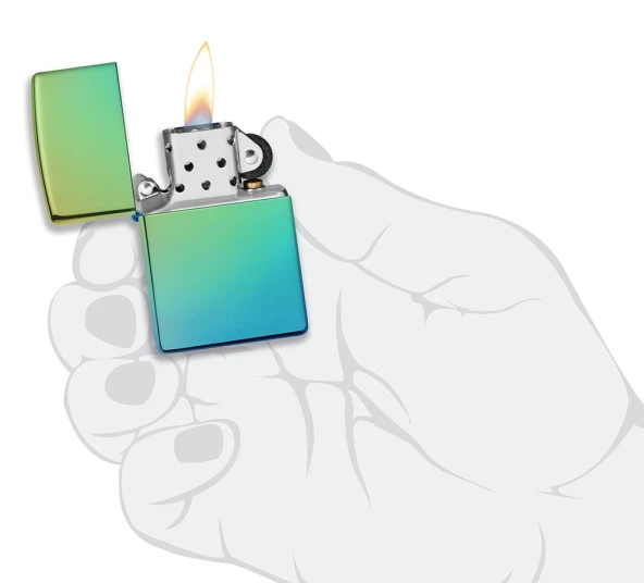 Zippo Classic Teal Dizayn Çakmak - Resim 4