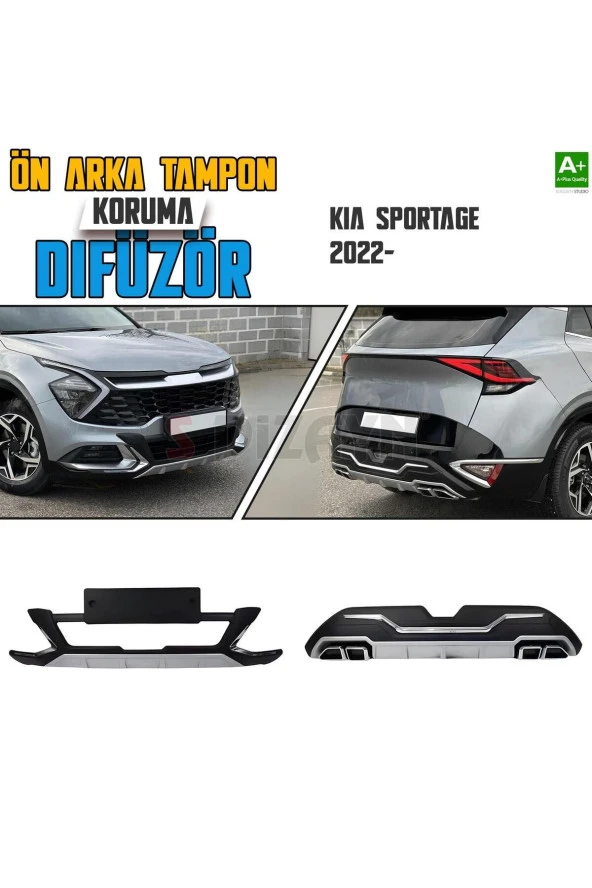 Kia Sportage Ön ve Arka Tampon Koruma Difüzör Seti 2022 Üzeri A+ Kalite ürün görseli 1