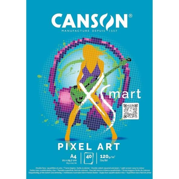Canson Xsmart Pixel Art Çizim Defteri A4 120 gr 40 yp ürün görseli 1