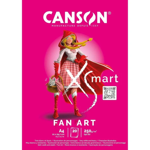 Canson Xsmart Fan Art Çizim Defteri A4 250 gr 20 yp ürün görseli 1