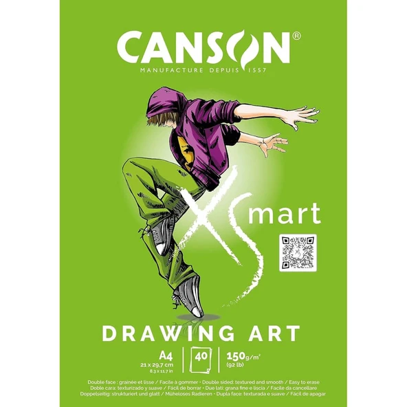 Canson Xsmart Drawing Art Çizim Defteri A4 150 gr 40 yp ürün görseli 1