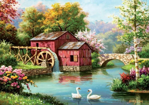 Art Puzzle Kırmızı Eski Değirmen 1000 Parça Puzzle 5188 ürün görseli 1