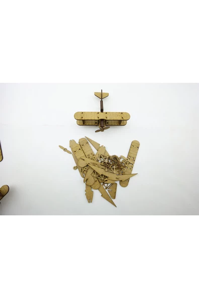 Maket Uçak 3D Ahşap Puzzle - Resim 6