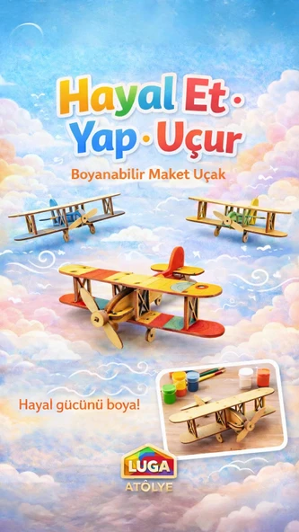 Maket Uçak 3D Ahşap Puzzle - Resim 8