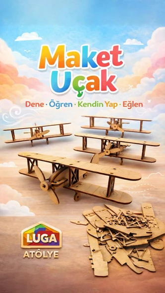Maket Uçak 3D Ahşap Puzzle - Resim 10