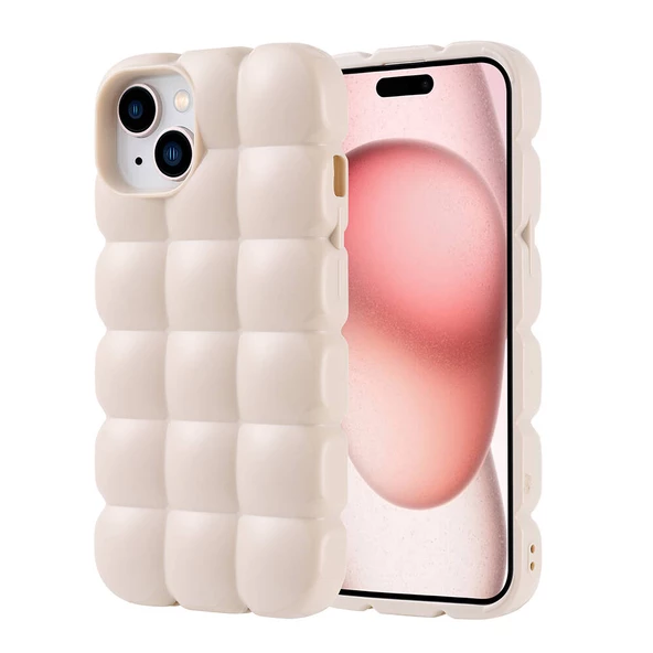 Gpack Apple iPhone 15 Kılıf Parlak Esnek Silikon Dom Dom Kapak ürün görseli 1