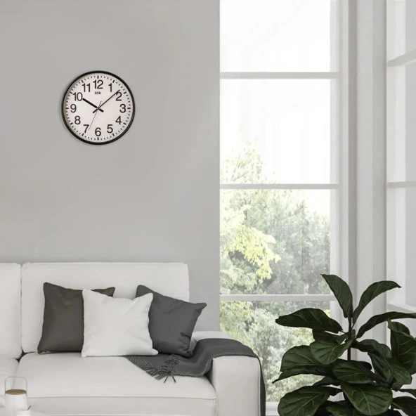 T.Concept Simplex Siyah Dekoratif Duvar Saati 38 cm - Resim 3