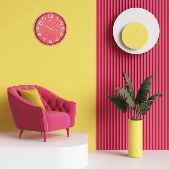 T.Concept Simplex Pembe Joy Serisi Duvar Saati 38 cm - Resim 3