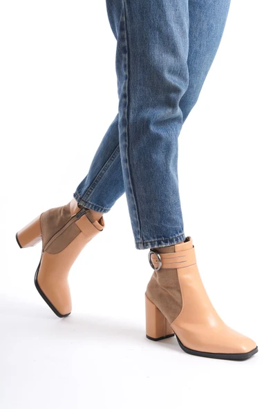 281  Kalın Topuklu Topuklu Bot VIZON - Resim 4