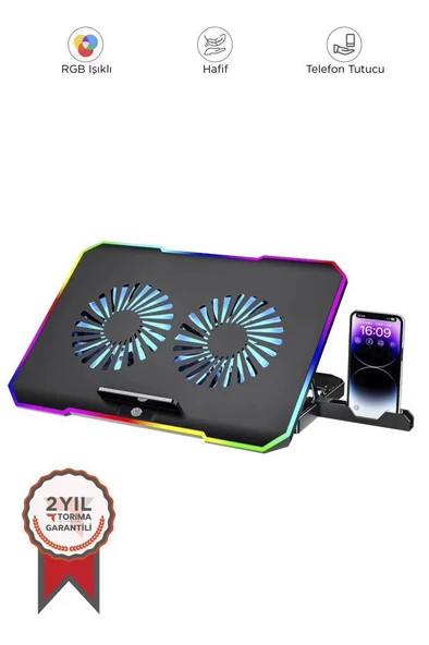 Torima CF-04 Ayarlanabilir Dizüstü Bilgisayar Rgb Soğutma Fanı Siyah ürün görseli 1