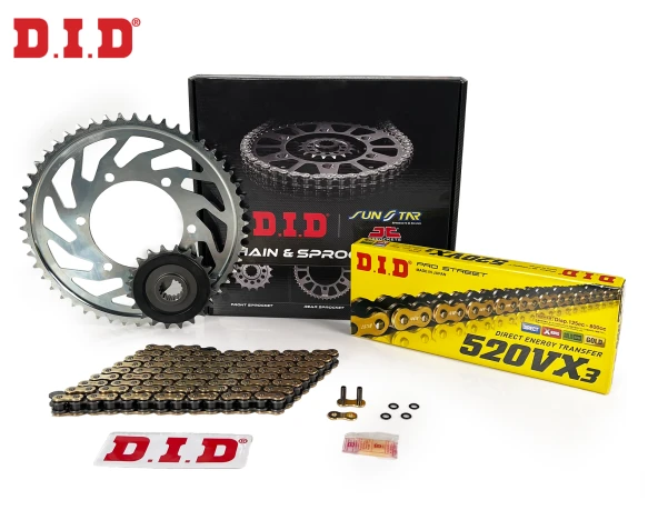 ZİNCİR DİŞLİ SETİ HONDA X-ADV (750 cc)  (2017-2024) / HONDA / X-ADV / 750cc / ZİNCİR: DID-520VX3 (Gold)-118 / ÖN DİŞLİ: JT (17T)  / ARKA DİŞLİ: SUNSTAR (38T) / 2017-2018-2019-2020-2021-2022-2023-2024- ürün görseli 1