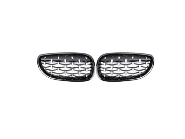 5 SERISI E60 2004-2009 IÇIN UYUMLU DIAMOND PANJUR (BÖBREK) PIANO BLACK  ÇERÇEVE ürün görseli 1