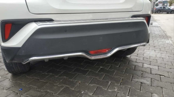 C-HR 2016-2019 IÇIN UYUMLU ARKA TAMPON ALT ÇITASI NIKELAJ ürün görseli 1
