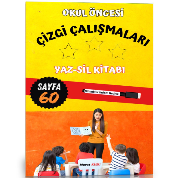 Okul Öncesi Çizgi Çalışmaları YAZ-SİL Kitabı ürün görseli 1