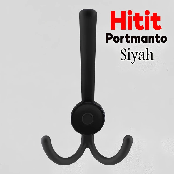 Hitit Askı Portmanto Metal Siyah Vestiyer Duvar Dolap Elbise Askısı Mobilya Askılığı Aparat ürün görseli 1