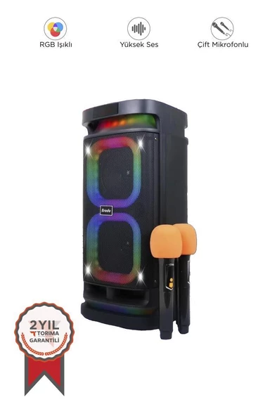 Torima BTS-1989 Rgb Işıklı Karaoke Mikrofonlu Kumandalı Bluetooth Hoparlör ürün görseli 1