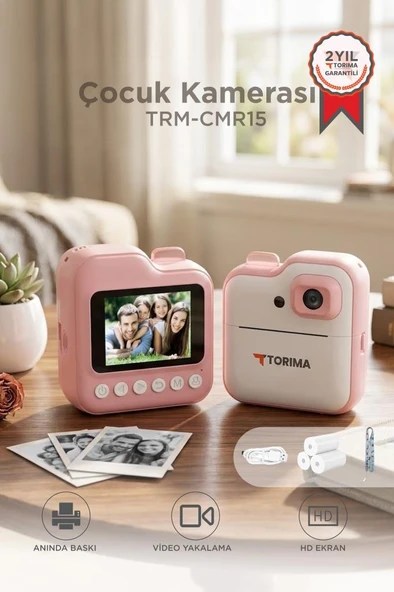Dijital Fotoğraf Makinesi Çocuk Termal Resim Kağıt Baskılı Yazıcı Kamera Video Makinesi CMR15 Pembe ürün görseli 1