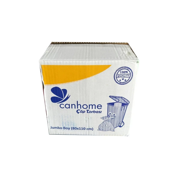 Canhome Jumbo Boy - Mavi -  210 Gr. - 80x110 Cm. - 80 Litre Çöp Torbası Poşeti - 10 Adetlik 25 Rulo - Koli ürün görseli 1