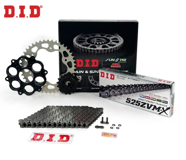 ZİNCİR DİŞLİ SETİ - DUCATI EVO (848 CC)  - (2011-2013) / DUCATI / EVO / 848cc / ZİNCİR : DID-525ZVM-X (ÇELİK)-98 / DİŞLİ : (15T -39T)  / 2011-2012-2013 ürün görseli 1