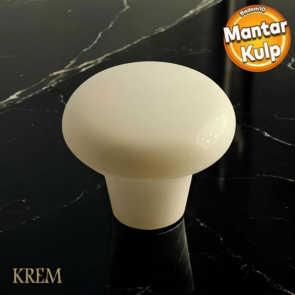 Mantar Düğme Sert Plastik Krem Dolap Mobilya Mutfak Dolabı Çekmece Dolap Kapak Kulpu Kulbu Kulp ürün görseli 1