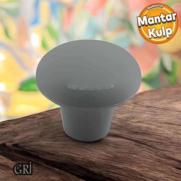 Mantar Düğme Sert Plastik Gri Dolap Mobilya Mutfak Dolabı Çekmece Dolap Kapak Kulpu Kulbu Kulp ürün görseli 1