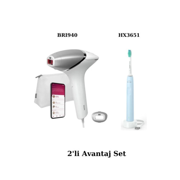 Philips Lumea Prestige Brı940/00 Ipl Lazer Epilasyon + Hx3651/12 2100 Şarjlı Diş Fırçası ürün görseli 1