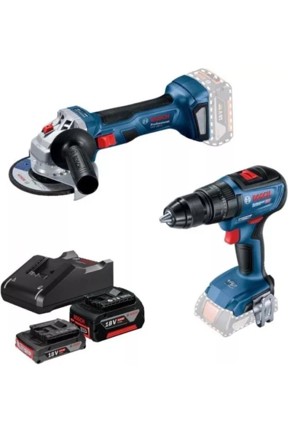 Bosch Gsb 18V-50 Darbeli Delme/vidalama + Gws 180-LI Taşlama Makinesi 18V ürün görseli 1