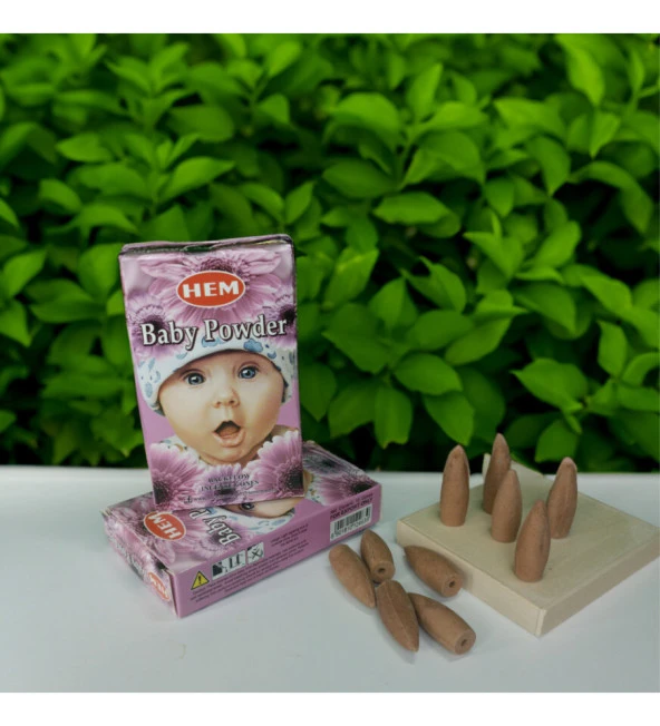 Bebek Pudrası (Baby Powder) Back Flow Geri Akışlı Konik Tütsü Mumu 10'lu Karbonsuz ürün görseli 1
