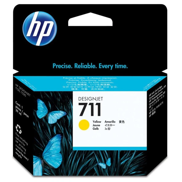 HP 711 Yellow Sarı 29ML Plotter Kartuşu CZ132A ürün görseli 1