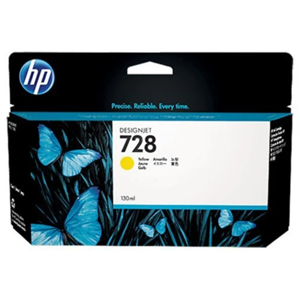 HP 728 Yellow Sarı 130ML Plotter Kartuşu F9J65A ürün görseli 1
