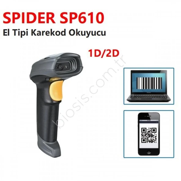 SPIDER SP610 2D USB El Tipi Karekod Barkod Okuyucu ürün görseli 1