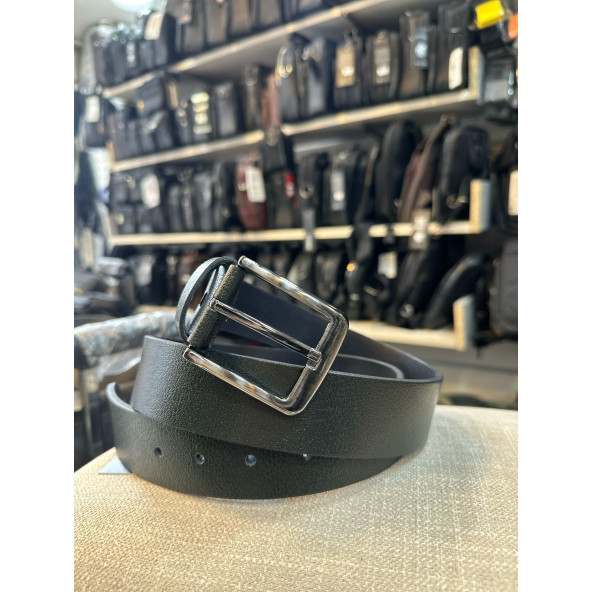 TRG POLO YEŞİL HAKİKİ DERİ ERKEK KEMERİ-4CM ürün görseli 1