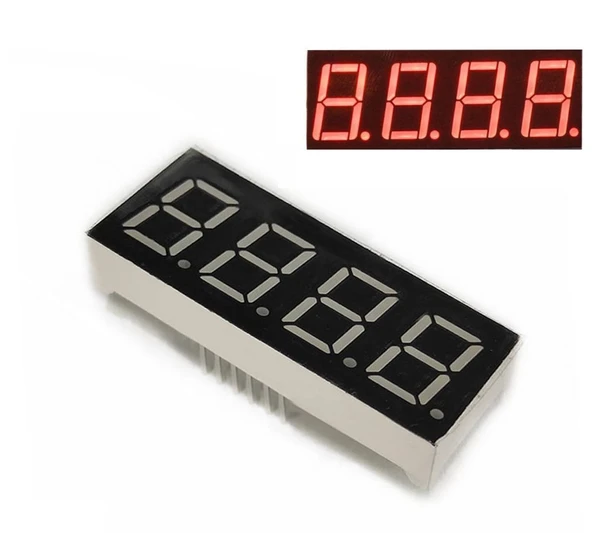 4-Haneli 7-Segment LED Ekran Modülü (14mm Kırmızı Ortak Anot 0.56 inch) ürün görseli 1