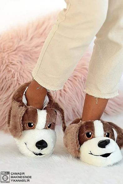 Kocamanlar Sevimli Köpek Figürlü Unisex Hayvanlı Panduf ürün görseli 1